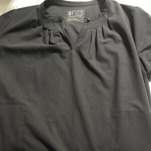 Figs Black Scrub Top